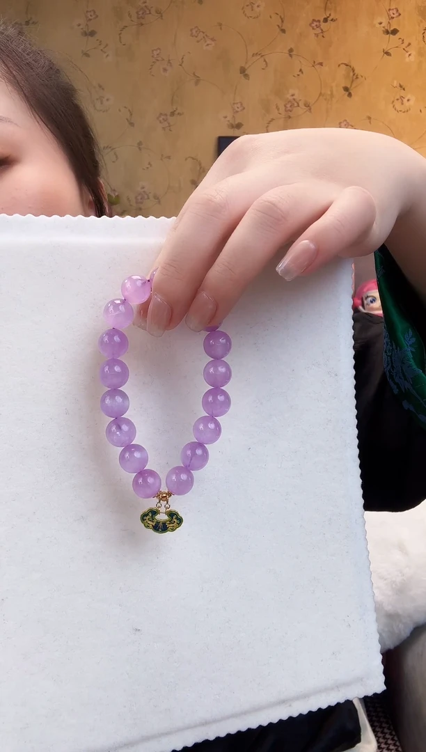 【闪购商品】锂辉石手串未镶嵌紫锂辉手串约12M1195