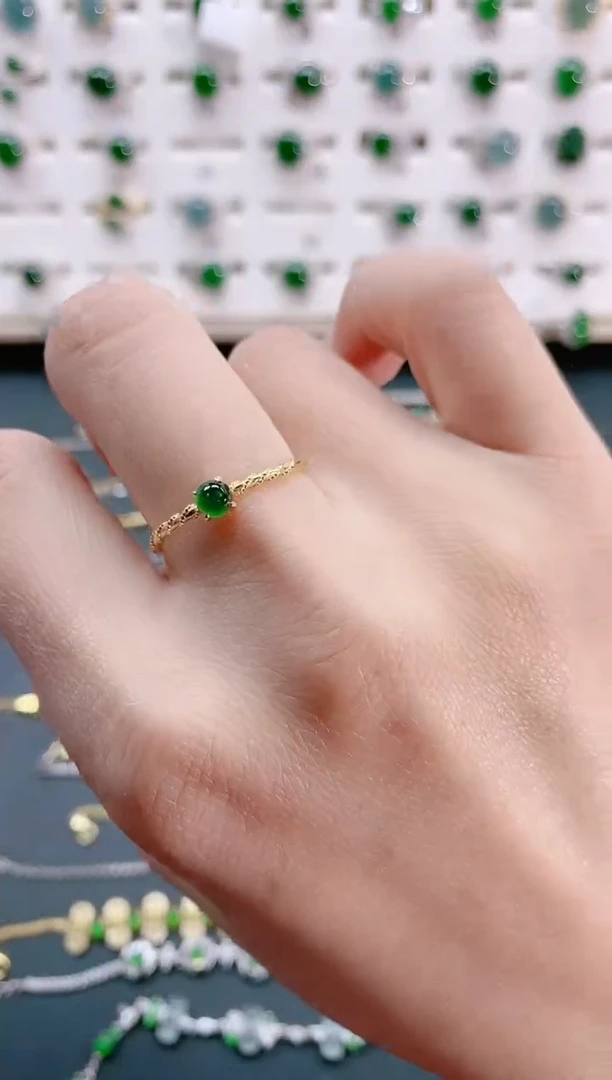 【闪购商品】翡翠戒指银S925镶嵌天然翡翠