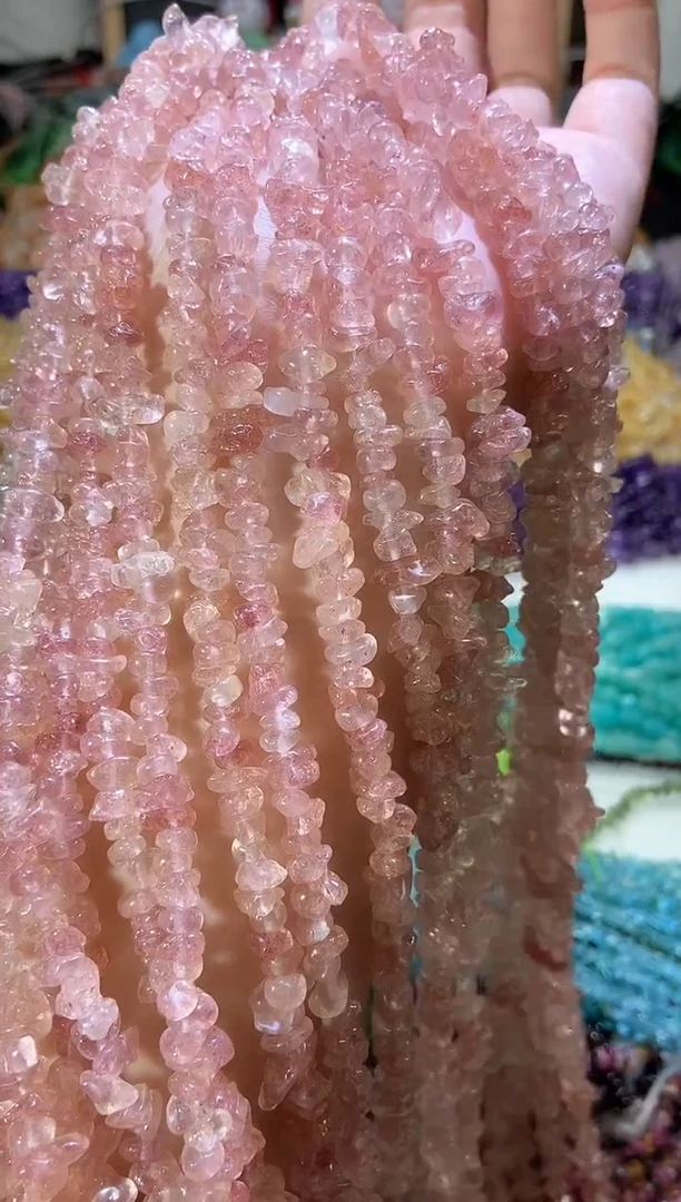 水晶珠宝半成品未镶嵌草莓晶