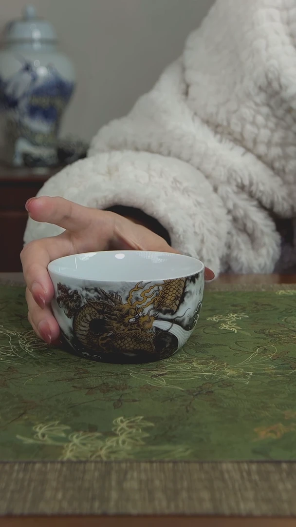 【闪购商品】金龙卧足杯 陶瓷杯