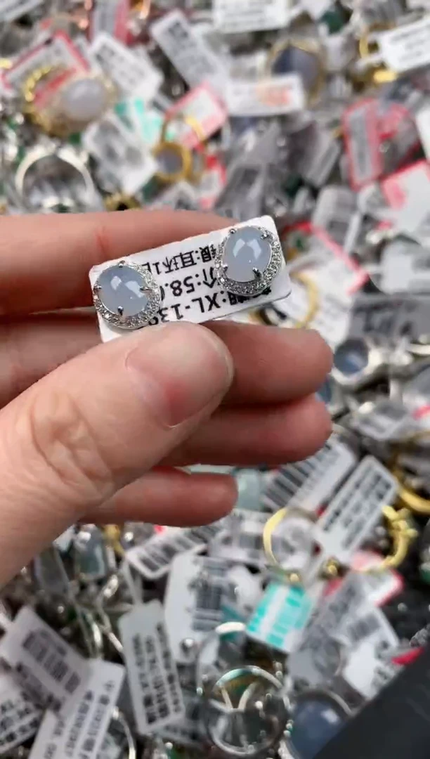 银S925镶嵌戒指翡翠19       2