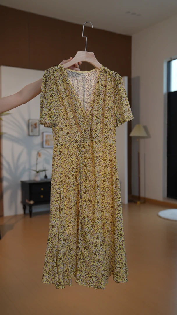 2025年春夏新款桑蚕丝连衣裙-4S913