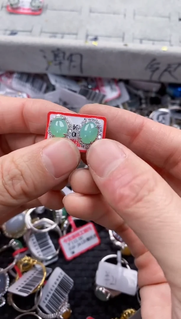 银S925镶嵌戒指翡翠222   7