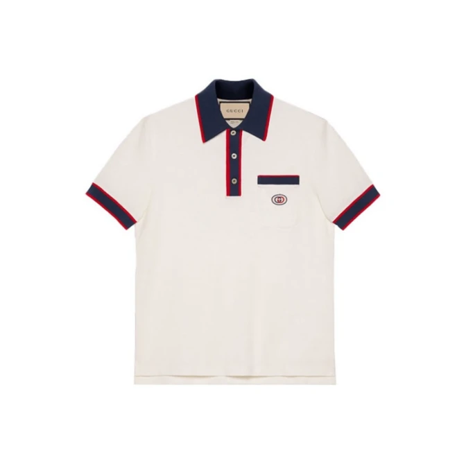 未使用 GUCCI/古驰 条纹互扣式短袖Polo衫653380-XJDF8-9222