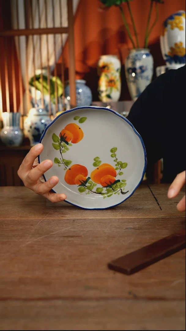 瓷片【简家甄选】景德镇设计师釉下手绘陶瓷餐具