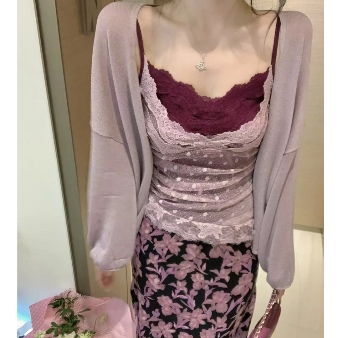 【全额运补】2025夏日上新韩系ins风奶盐黄针织开衫慵懒风宽松百