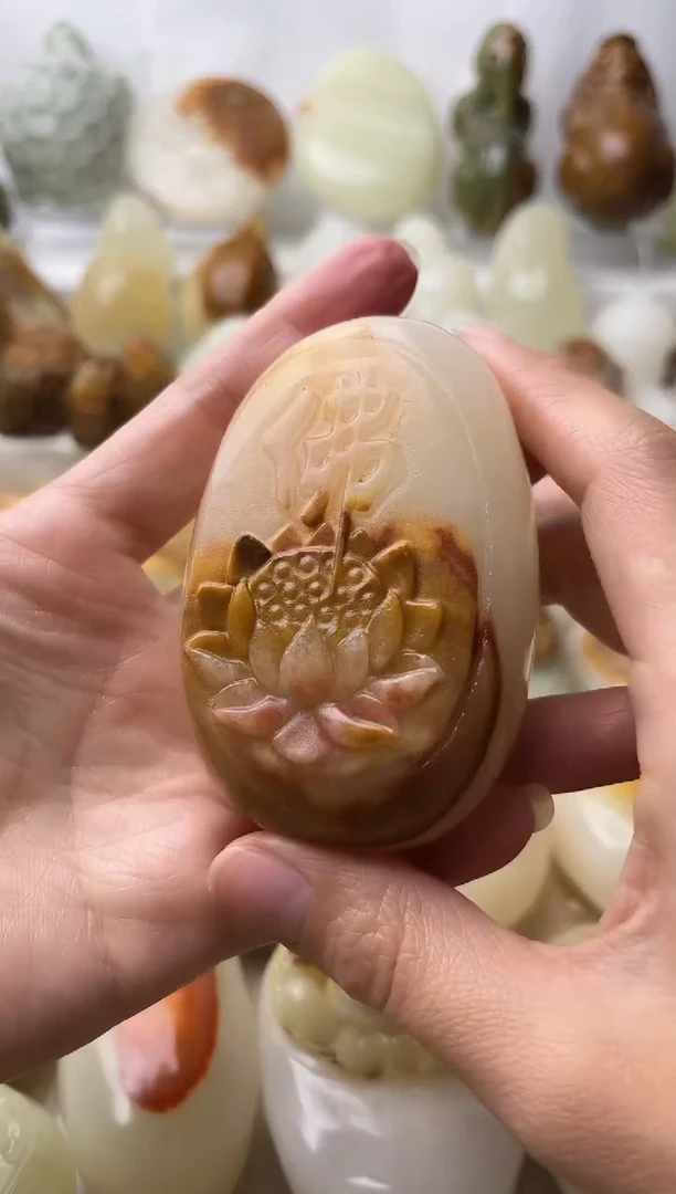 石材古青石棉纹正常不退换佛莲花微瑕