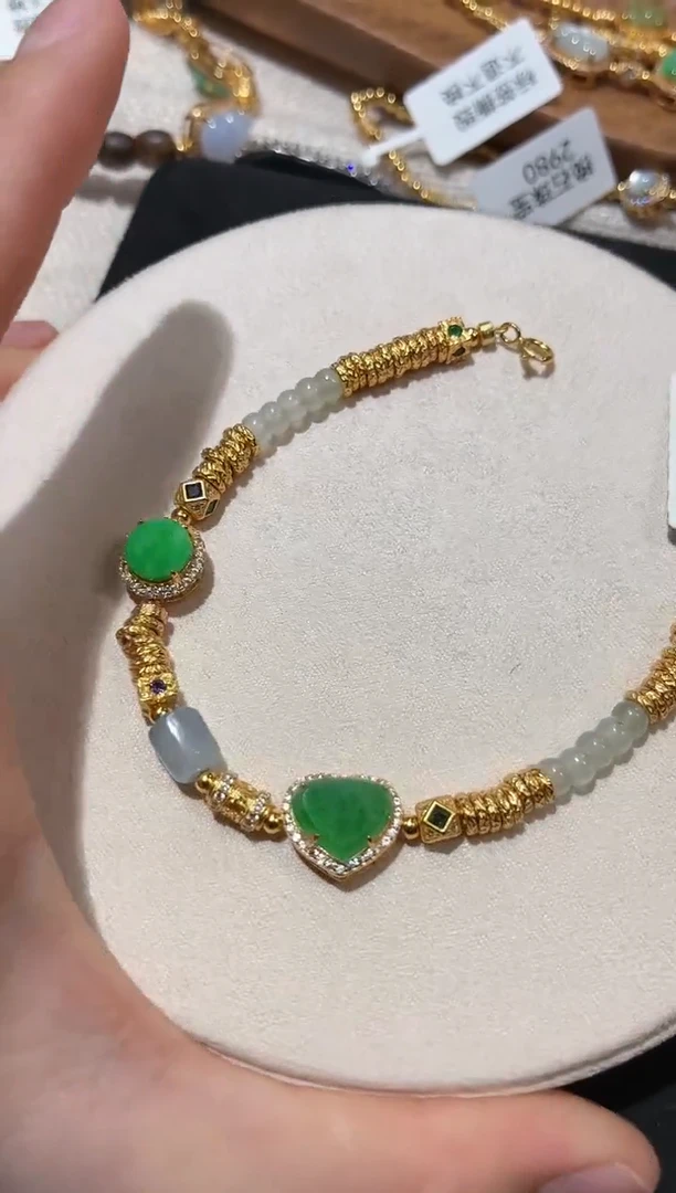 银S925镶嵌手链翡翠手链