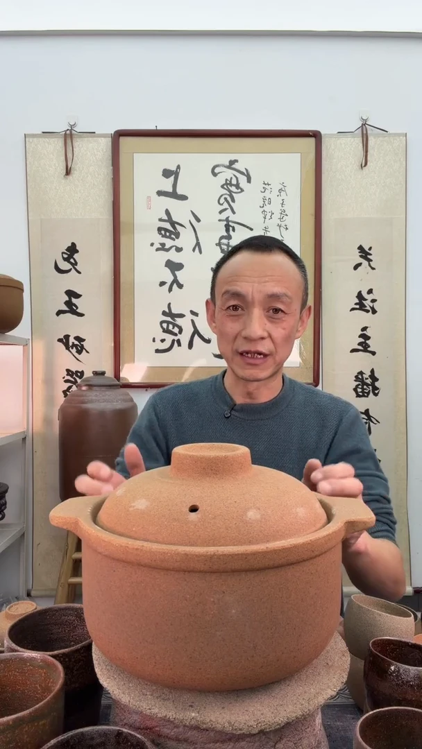 无釉3.5升砂锅杯非遗技艺