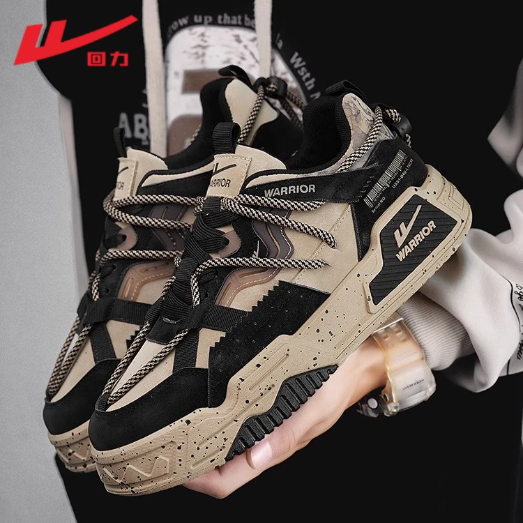 回力运动鞋2025春季新款男鞋高级感厚底百搭黑白熊猫运动休闲板鞋