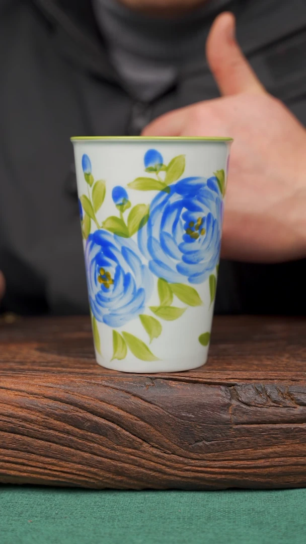 【闪购商品】瓷片106寻一缕瓷香杯釉下手工手绘瓷器