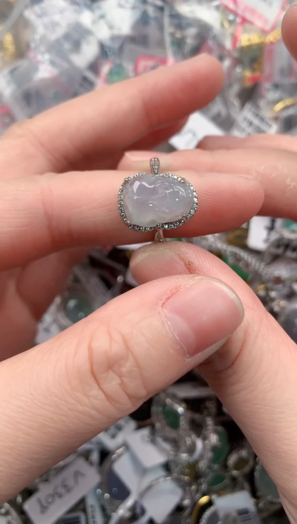 银S925镶嵌戒指翡翠111      9