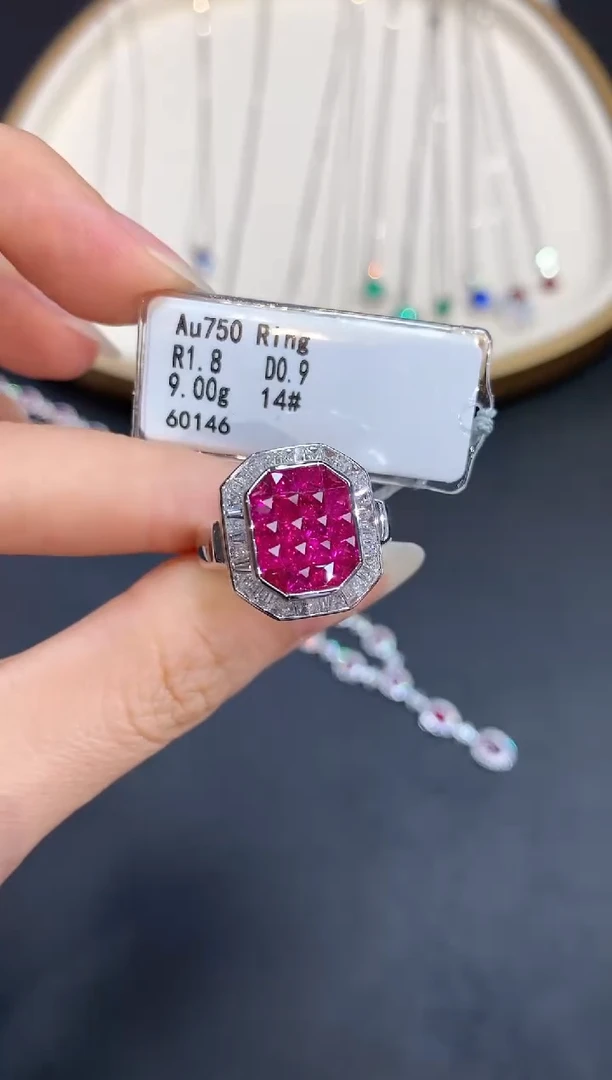 定制红宝石戒指18K金镶嵌S380|16800