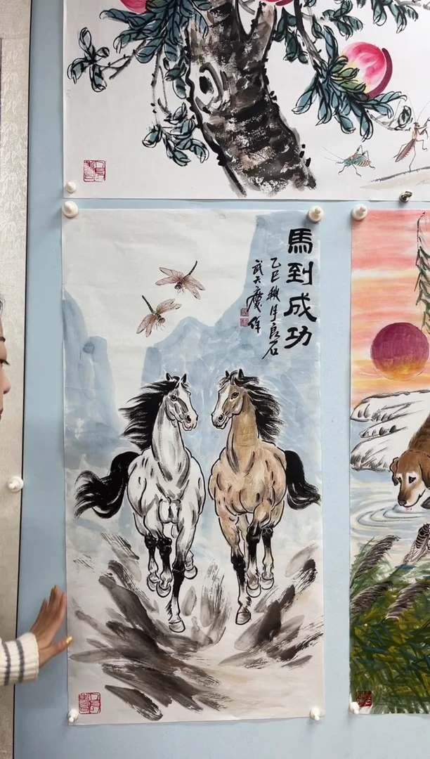 国画武天庆老师马到成功