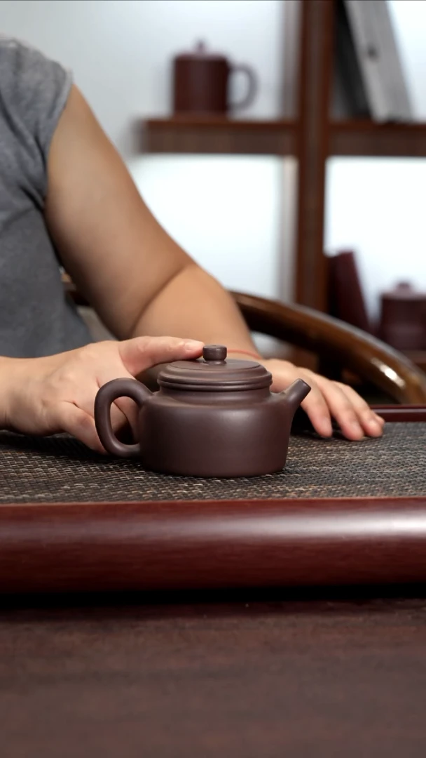 茶杯紫砂天青紫泥德中