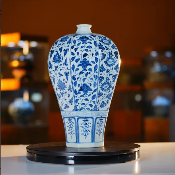 【樊匠造器】元青花八方开窗缠枝梅瓶