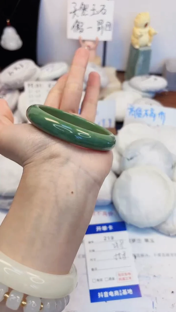 【闪购商品】石英质玉手镯合金219-翠玉-圈口55