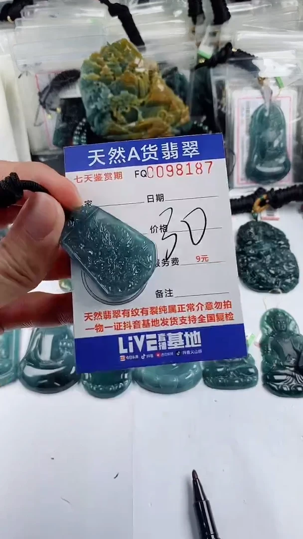 【闪购商品】翡翠颈饰未镶嵌多样性一件随机发货 龙牌30