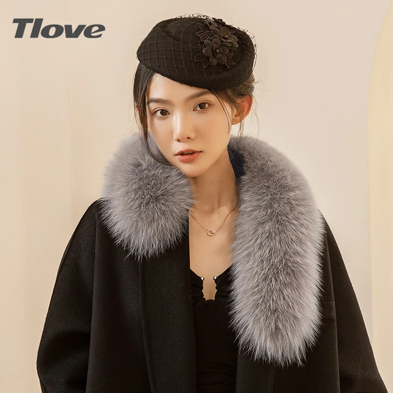 1760+tlove新款百搭潮流出游逛街休闲魅力优雅气质女士狐狸毛围巾