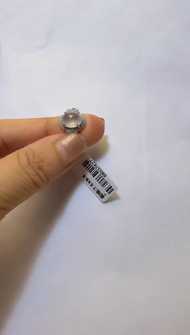 银S925镶嵌戒指翡翠925银镶缅甸A货翡翠戒指