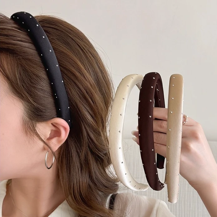 法式气质水钻细发箍女高颅顶压发头箍简约百搭洗脸发卡日常头饰夏