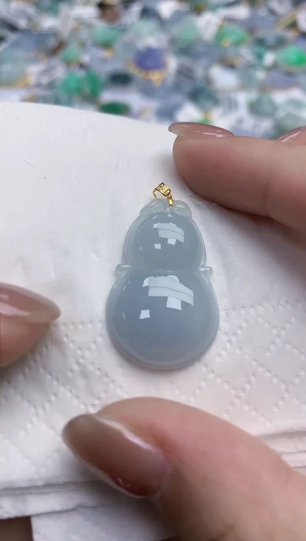 【闪购商品】翡翠颈饰18K金镶嵌天然缅甸翡翠A货