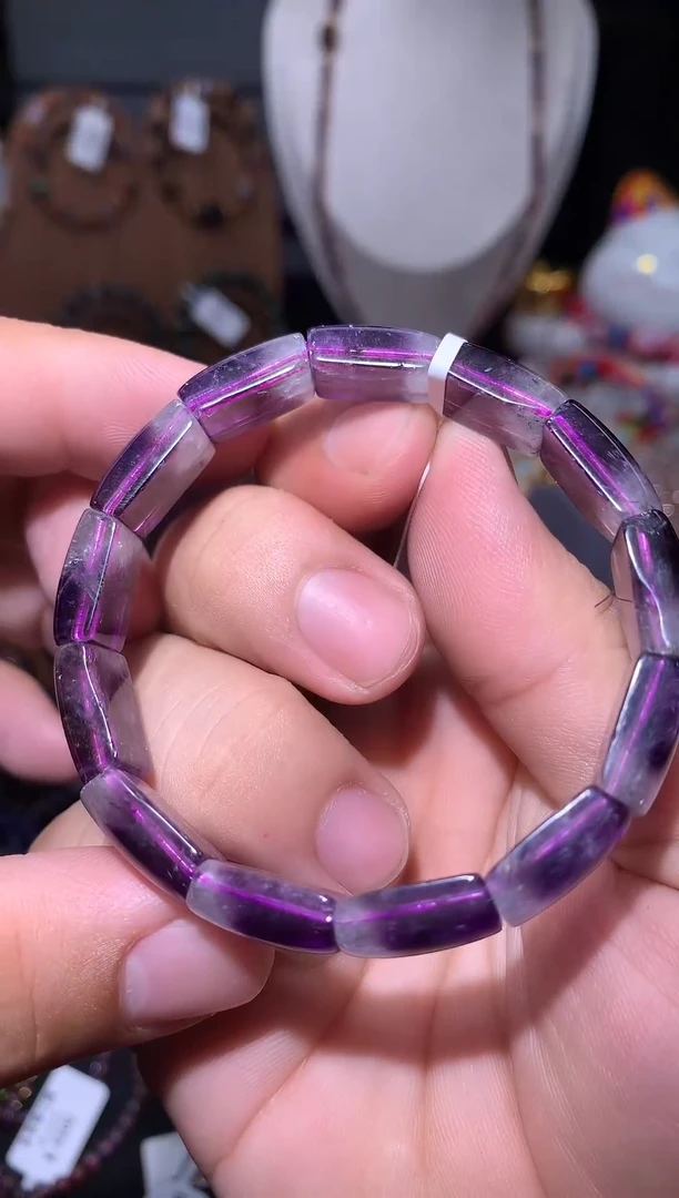 未镶嵌珠宝半成品水晶紫极光镯牌