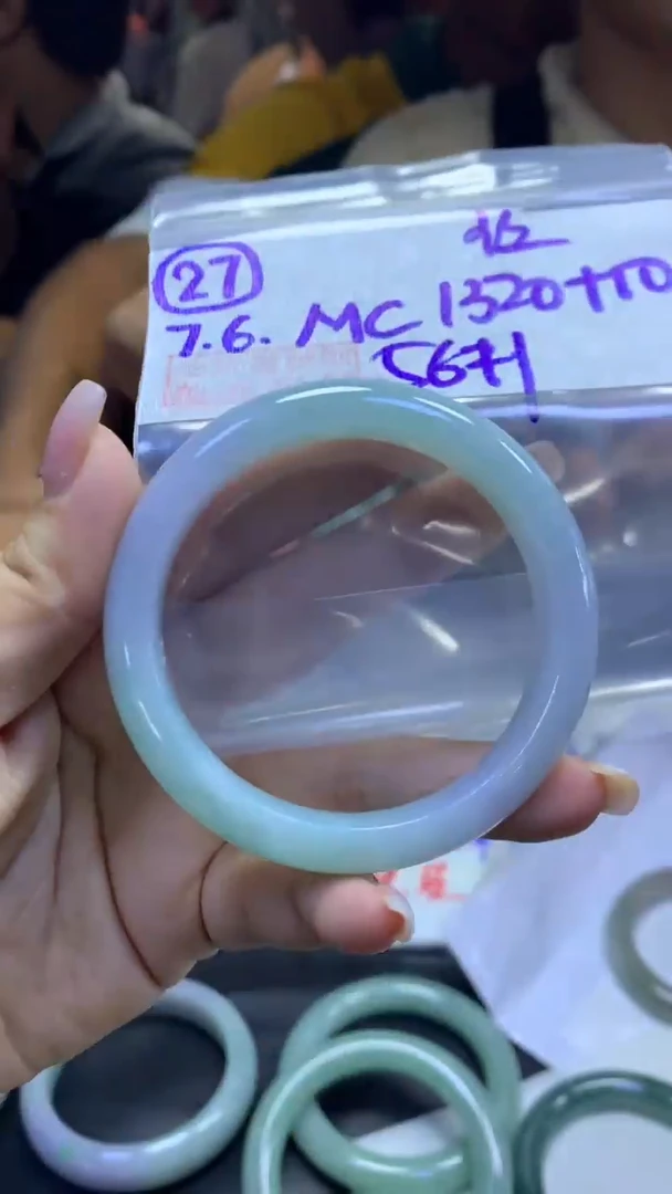 定制翡翠未镶嵌27手镯纹56+1320元+拍一发一