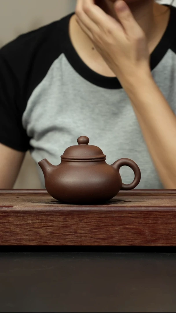 紫砂茶壶老紫泥 容天