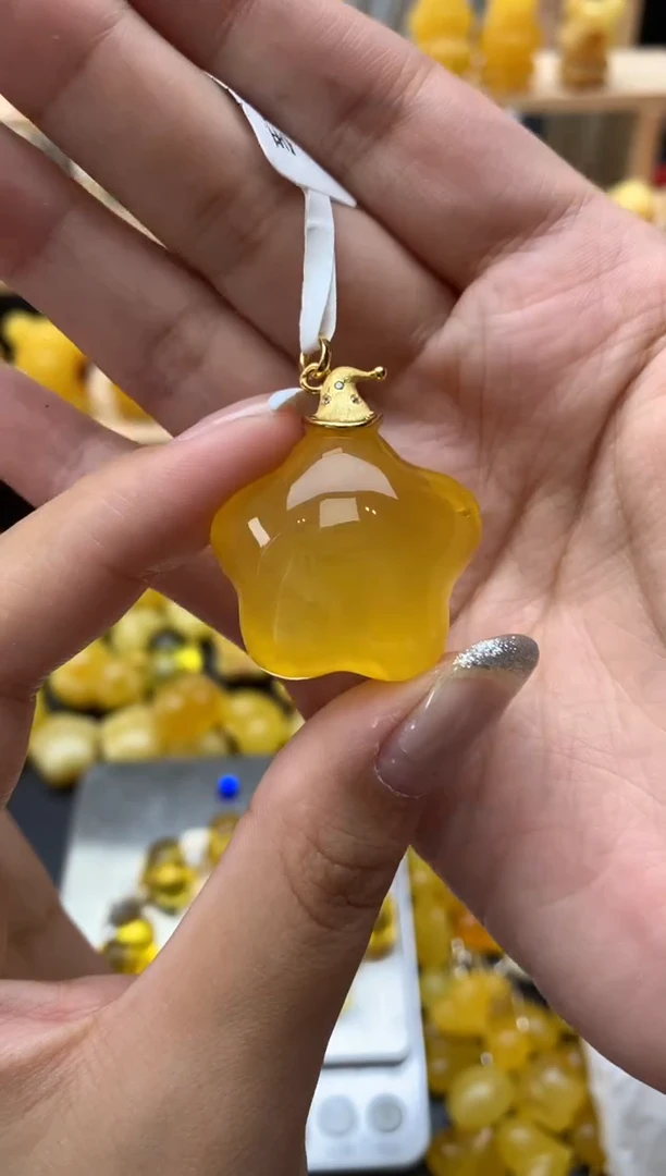 琥珀银S925镶嵌珠宝奇石089琥珀蜜蜡微瑕花粉