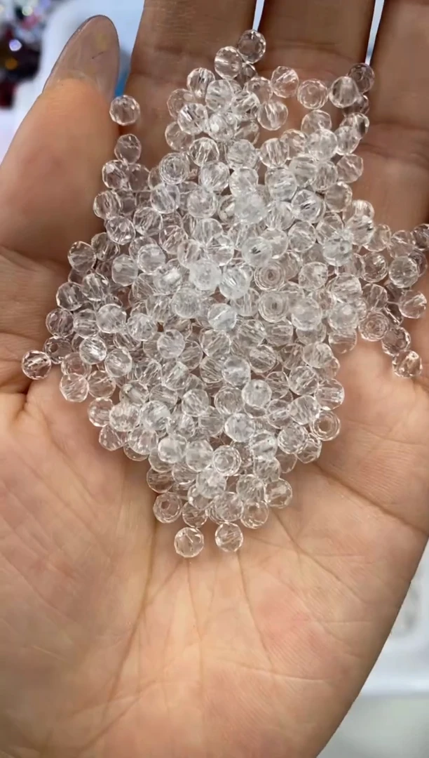 玻璃2718卡4水晶扁500颗本色白开水