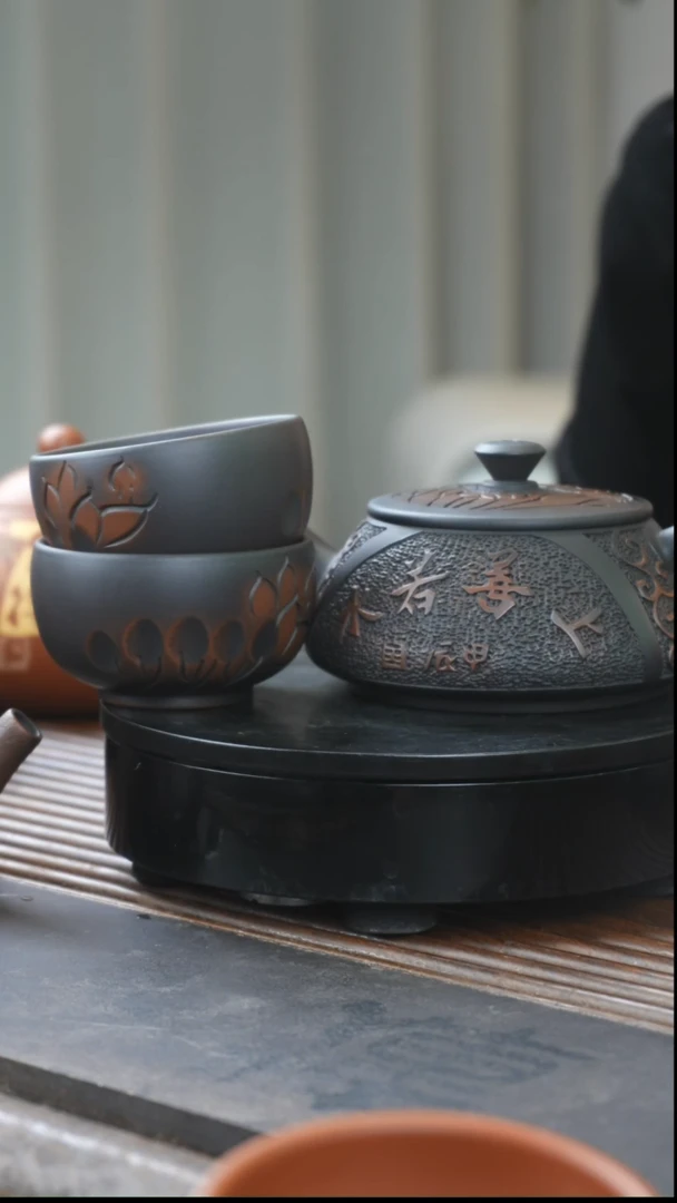 【闪购商品】满阳刻石瓢上善若水，2浮雕小杯子