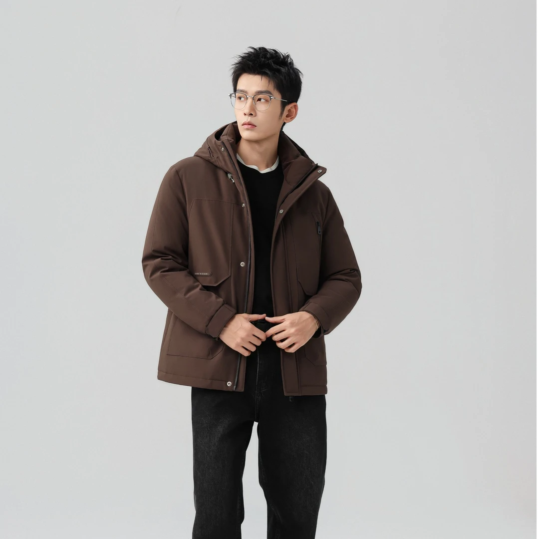 YAYA/鸭鸭通勤风保暖外穿翻领中长款休闲简约90绒