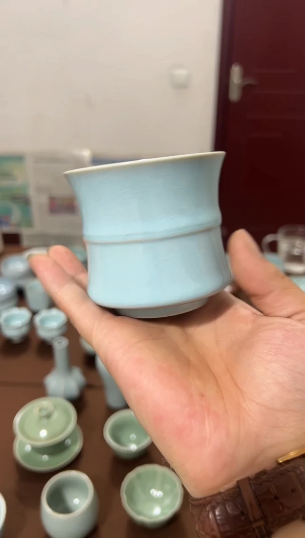 端午福利，微瑕原矿釉纯手工支钉高脚束腰杯
