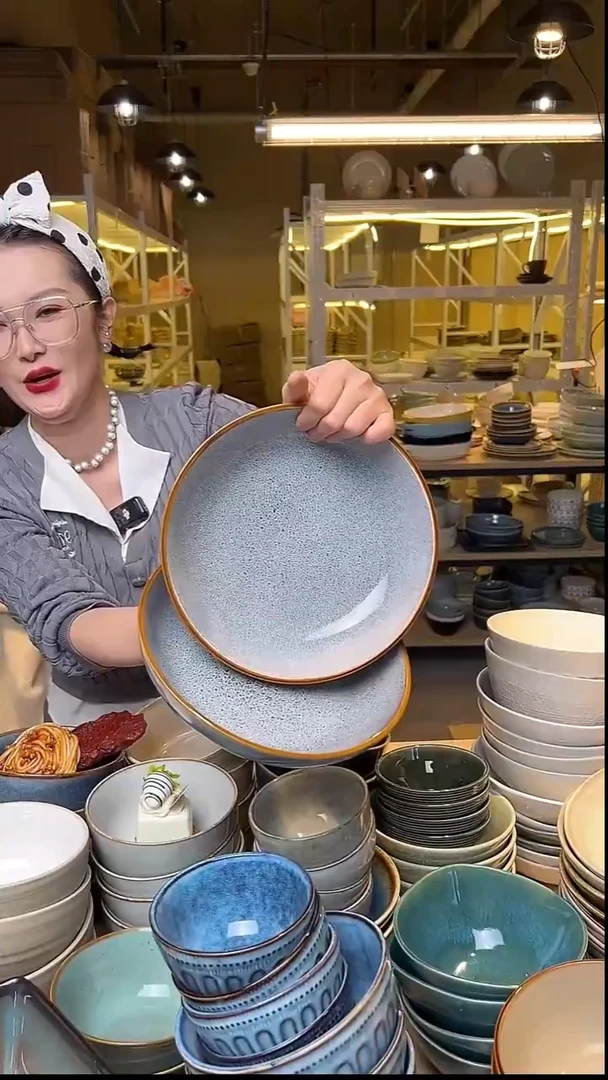 瓷60外贸尾货窑变釉下彩默认微瑕