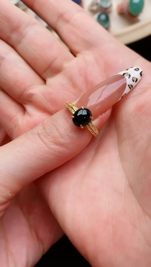 翡翠戒指银S925镶嵌美*...