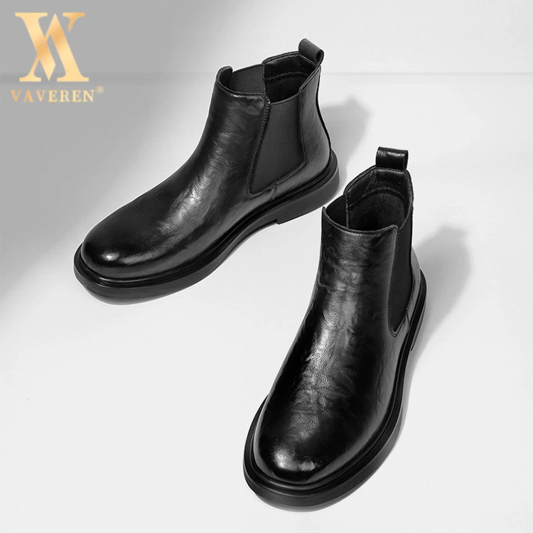马丁靴男款2025新款春秋季高帮皮鞋透气英伦真皮男款切尔西马丁靴