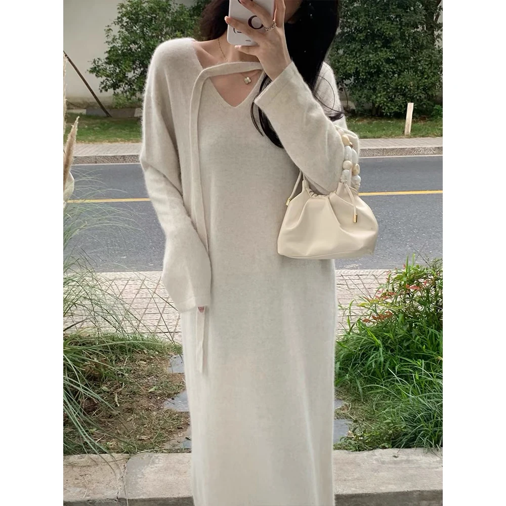 【小羊】法式针织女秋冬内搭秋装新款打底毛衣裙QM1047-2