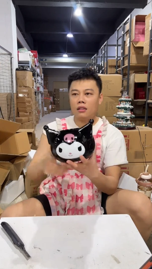 瓷片大号库洛米花盆