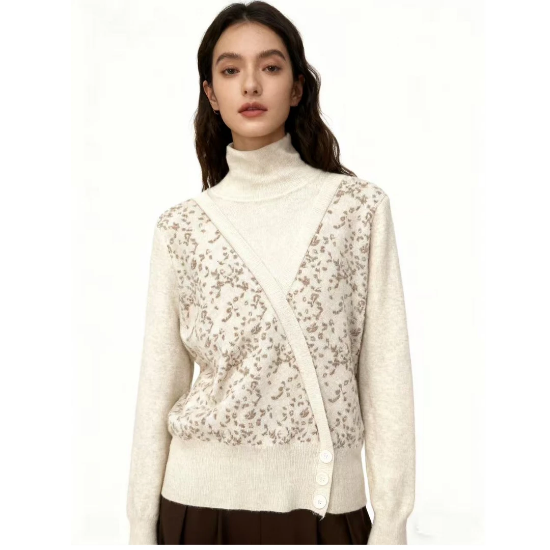 9178-豹纹花色1.3不掉毛（杏色咖点）毛衣