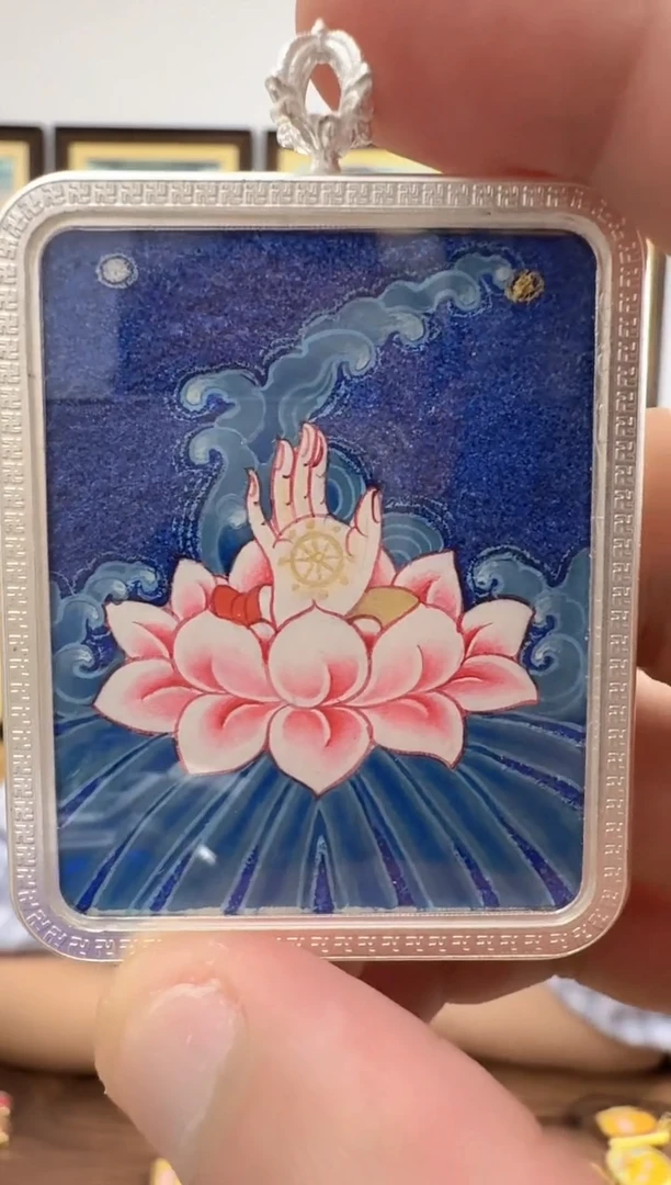 吊坠药老-热贡纯手绘唐卡