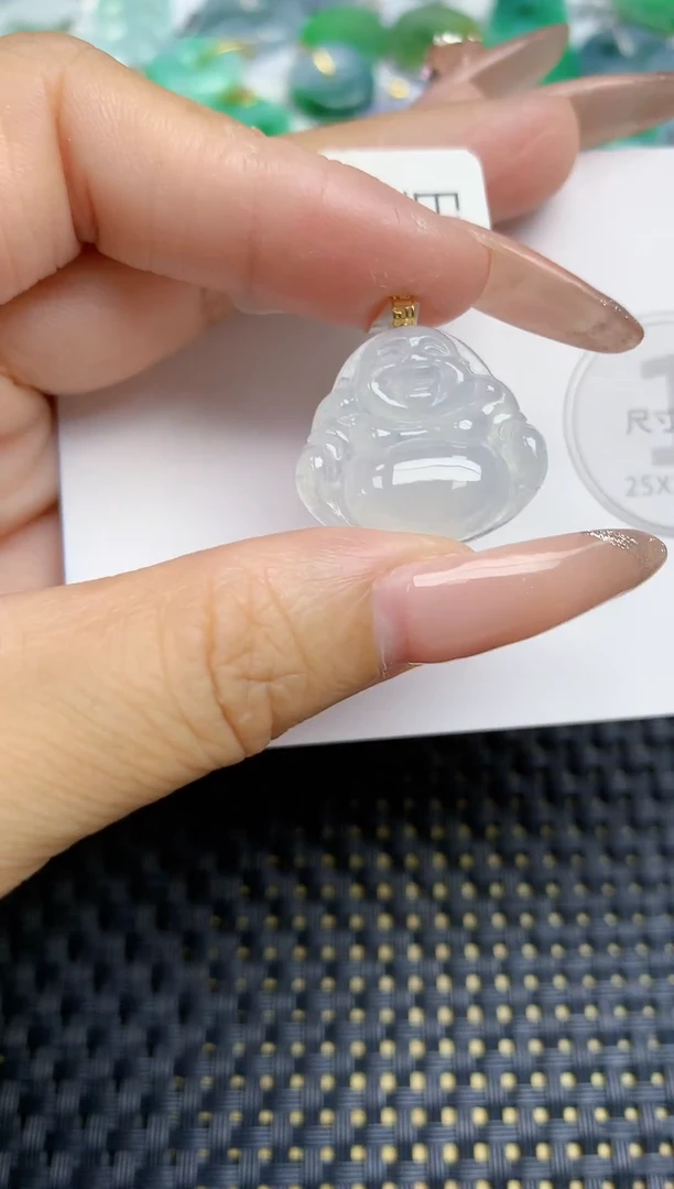 颈饰18K金镶嵌翡翠天然缅甸A货翡翠百元以上9元证书费自理