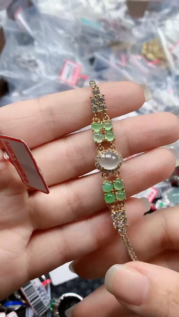 银S925镶嵌戒指翡翠天然A货缅甸翡翠