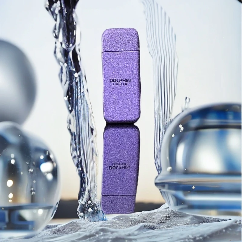 海豚紫磨砂紫充气打火机L