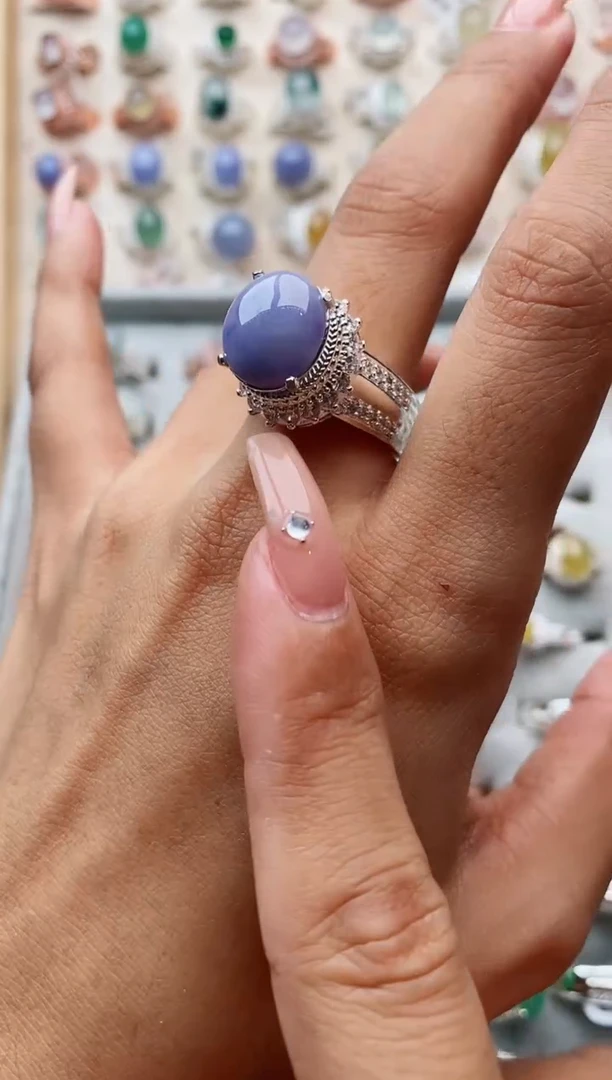 翡翠戒指未镶嵌缅甸天然A货翡翠55  4-7