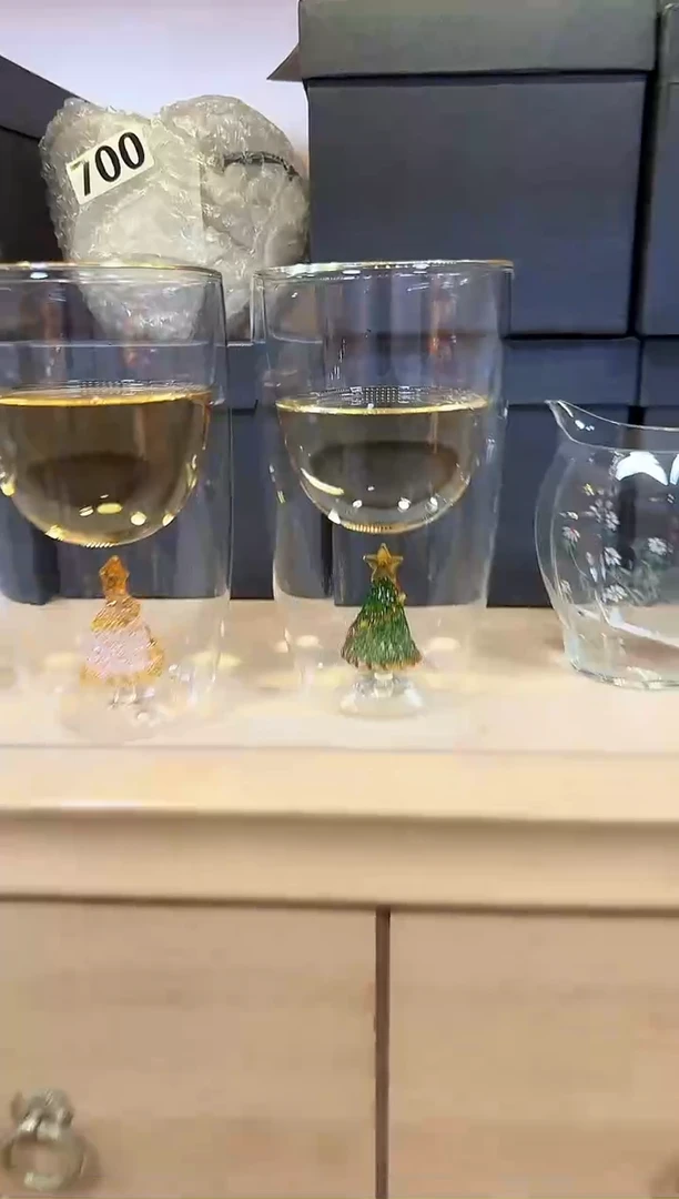 绿色圣诞双层杯