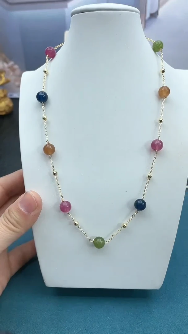 【闪购商品】碧玺颈饰银S925镶嵌满天星