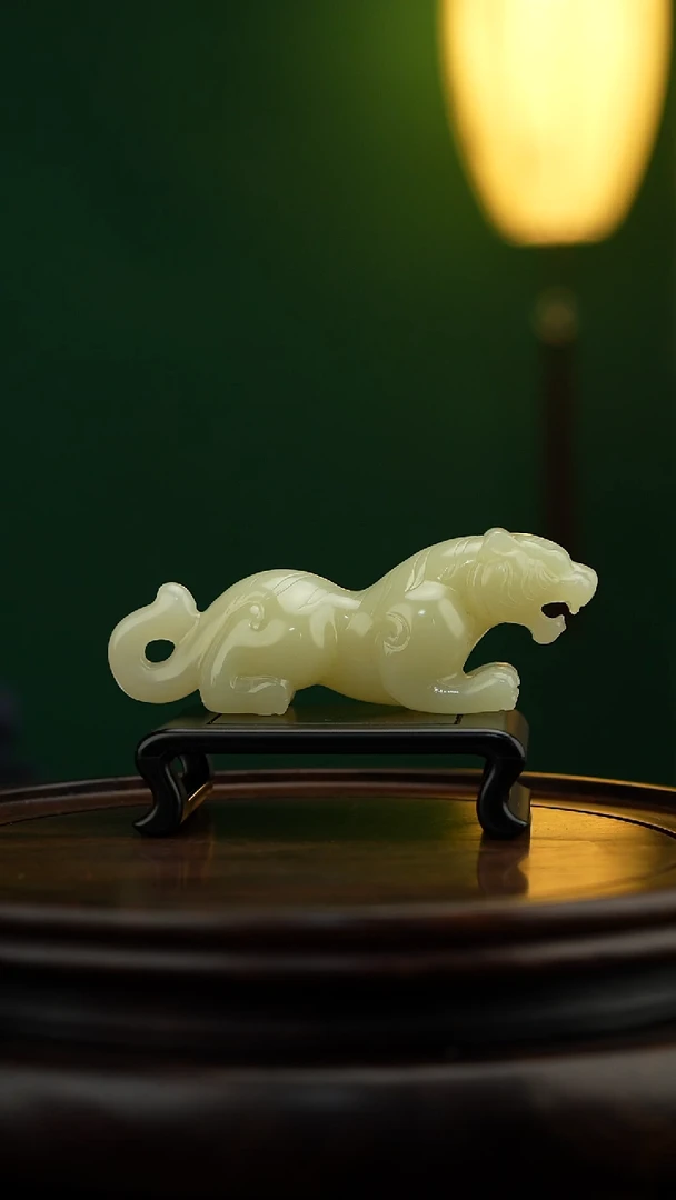 玉【虎虎生威】天然玉手把件