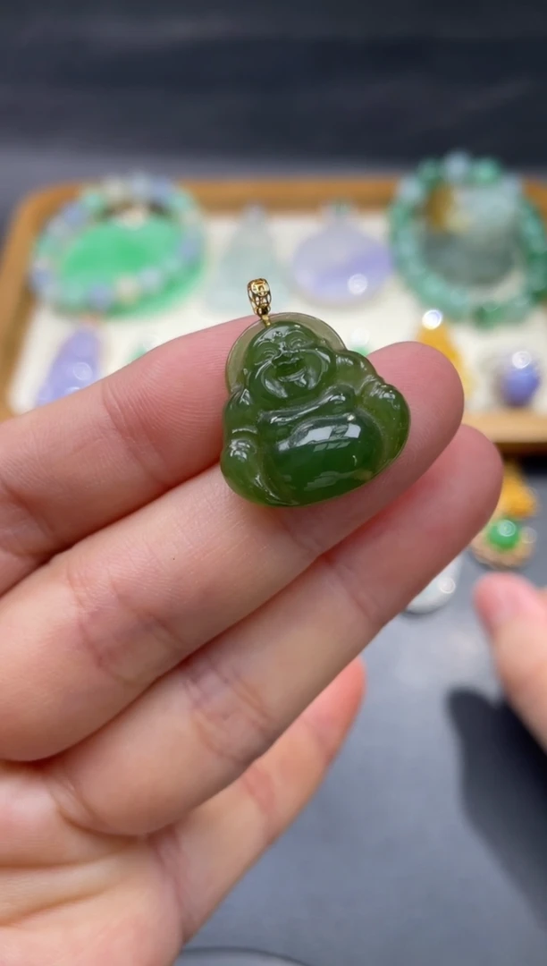 【闪购商品】和田玉吊坠18K金镶嵌6.........