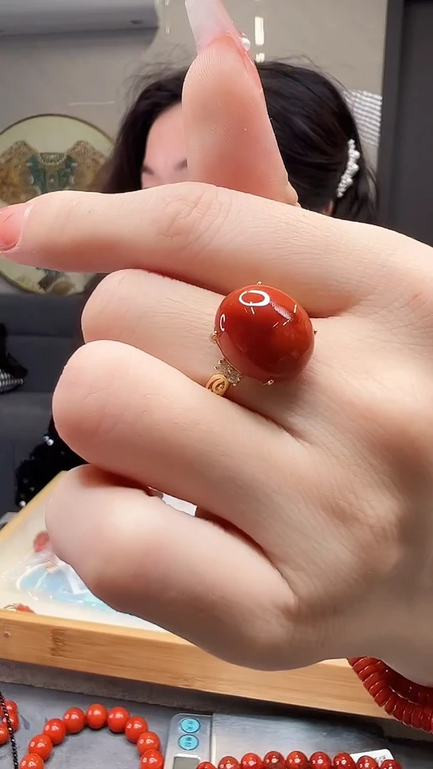 【闪购商品】南红玛瑙戒指银S925镶嵌/TF